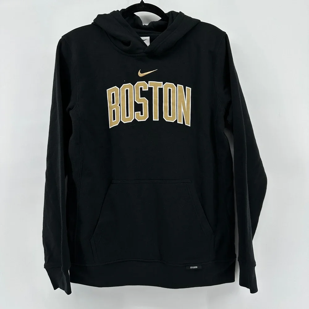 Nike Boston Celtics NBA City Edition Black Gold Hoodie Kids XL 18-20 9Z2B7NBJK